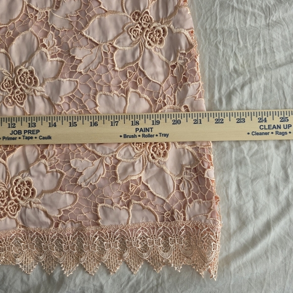 Lovers & Friends Peach Floral Lace Mini Dress L - Picture 8 of 9
